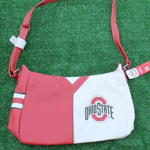 The Ohio State University, Buckeyes, Pebble Split Hobo Shoulder Bag Purse - Picture 1 of 9